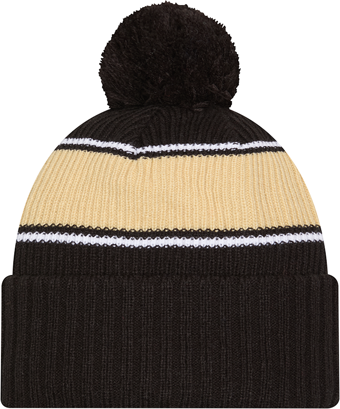 Purdue Boilermakers New Era Bold Knit Cuffed Knit Hat with Pom -Black