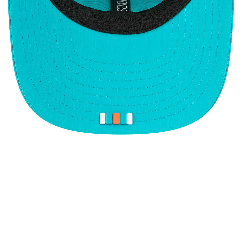 Men's Miami Dolphins New Era Aqua 2025 NFL Sideline Heat 9SEVENTY Adjustable Hat