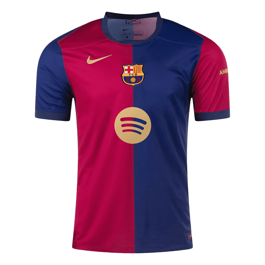 F.DE JONG #21 Barcelona Home Football Shirt 2024/25 - Spotify Logo Without Text