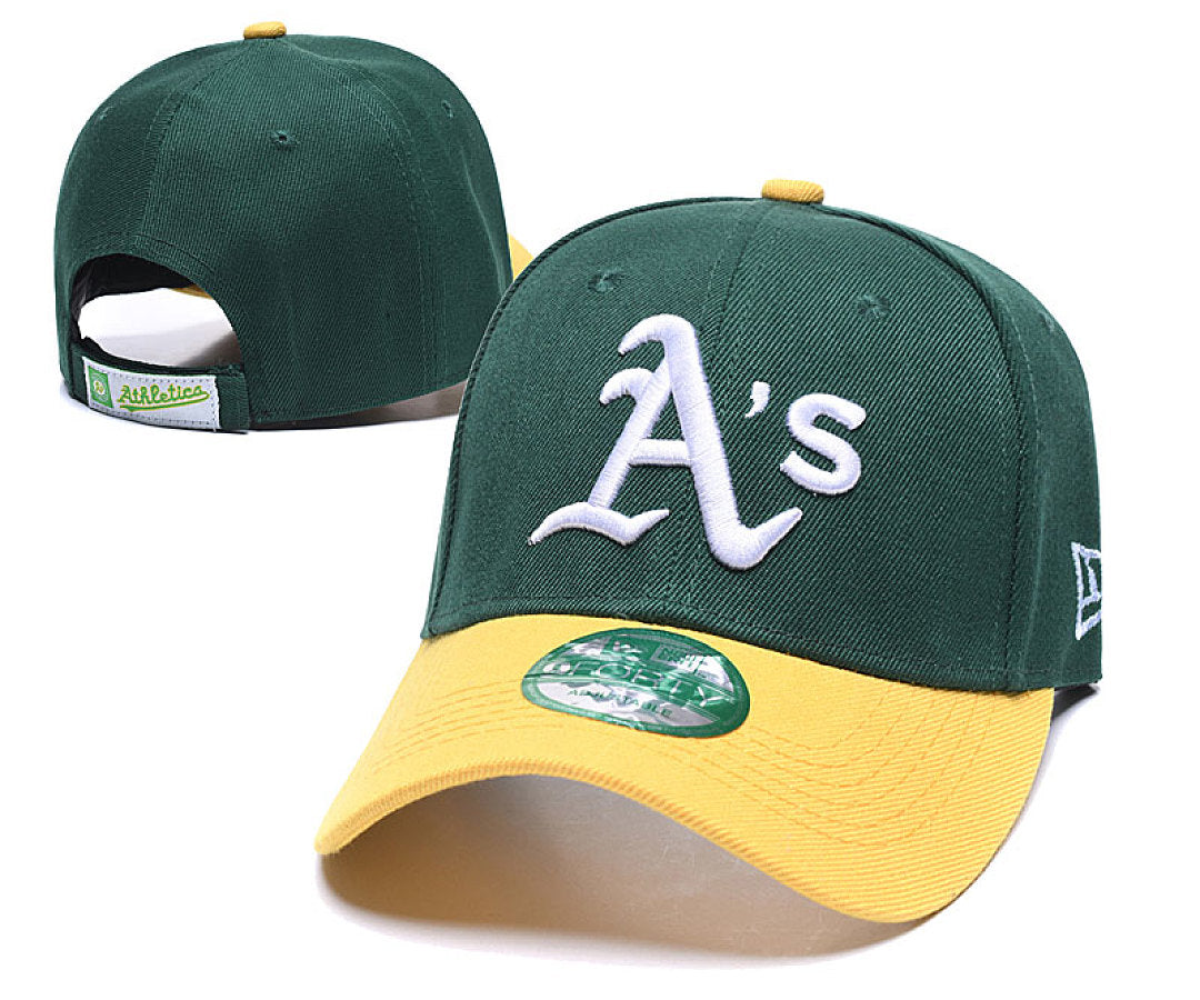 Men's New Era Green Athletics Logo Strike 9FIFTY Snapback Hat