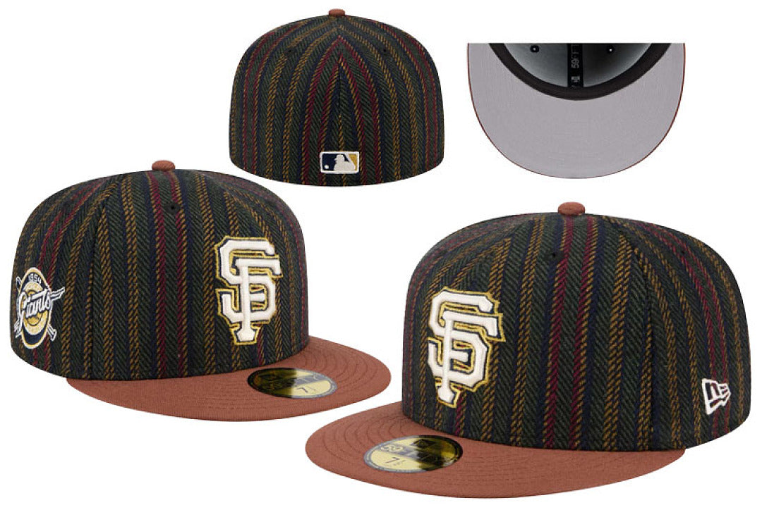 Men's San Francisco Giants New Era Brown Vintage Herringbone 59FIFTY Fitted Hat