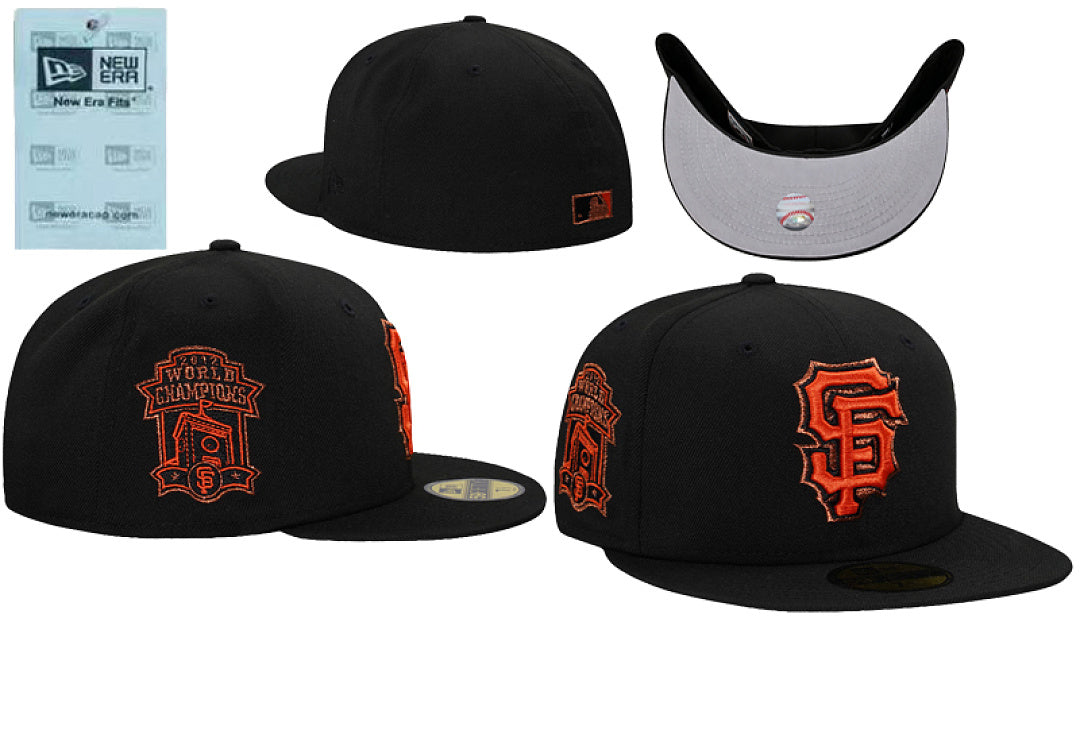 NEW ERA SAN FRANCISCO GIANTS WORLD CHAMPIONS 2012 BLACK COPPER EDITION 59FIFTY FITTED HAT