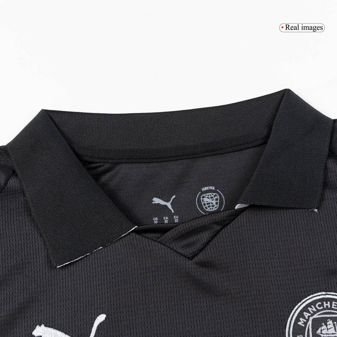 Kid's Manchester City Away Football Shirt Kit(Jersey+Shorts) 2025/26 Black