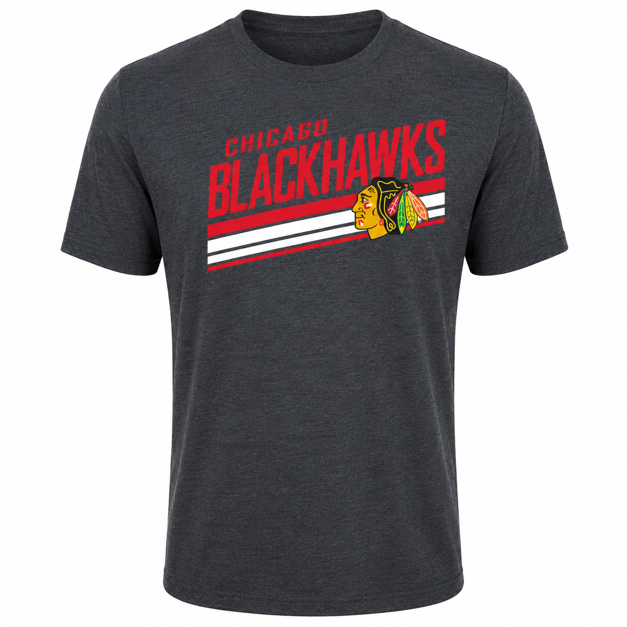 Youth Chicago Blackhawks Reebok Fast Tri-Blend Heather Gray Tee