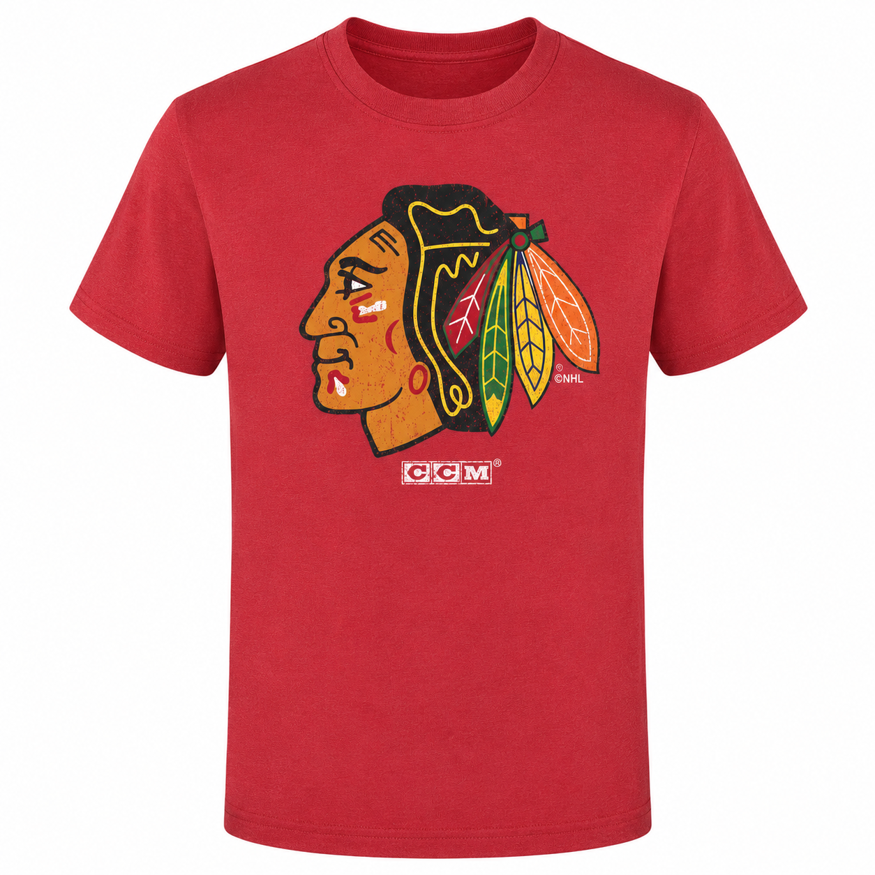 CCM Chicago Blackhawks Youth Red Faded Logo Tee