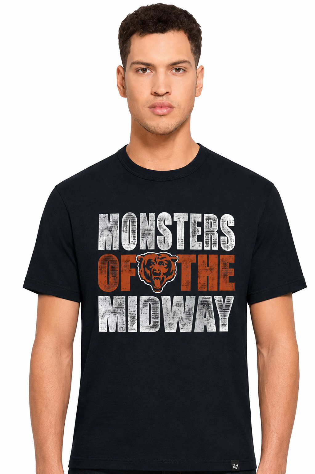 Men's Chicago Bears 47 Brand Monsters Of The Midway Navy Scrum Tee