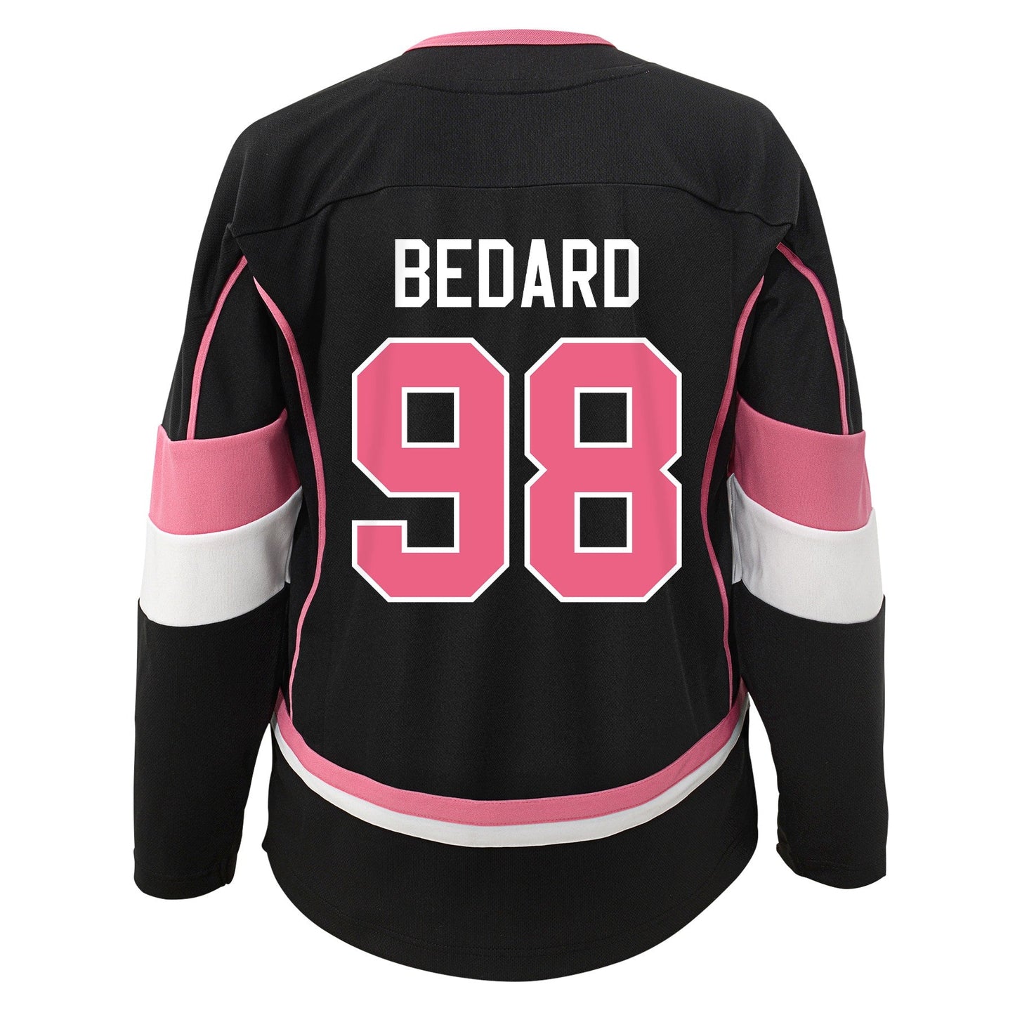 Toddler Connor Bedard Chicago Blackhawks Girls Black/Pink Fashion Jersey