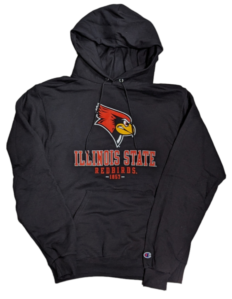 Men's Illinois State Redbirds Black Champion Powerblend Fleece Pullover Hoodie