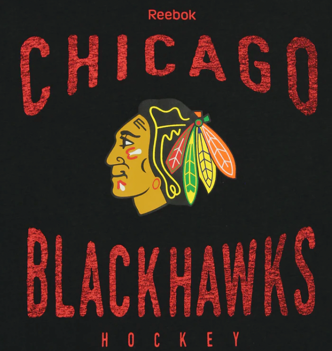 Reebok NHL Youth Chicago Blackhawks Scratched Out Team L/S Tee