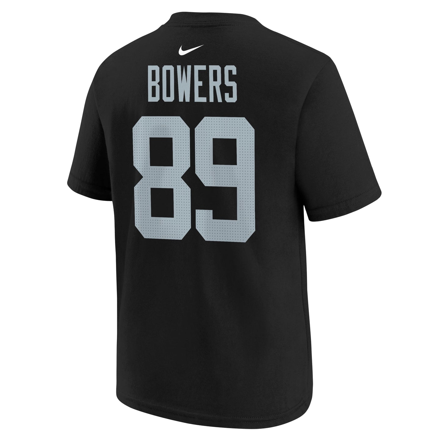 Youth Brock Bowers Las Vegas Raiders Nike Black FUSE Name and Number Tee