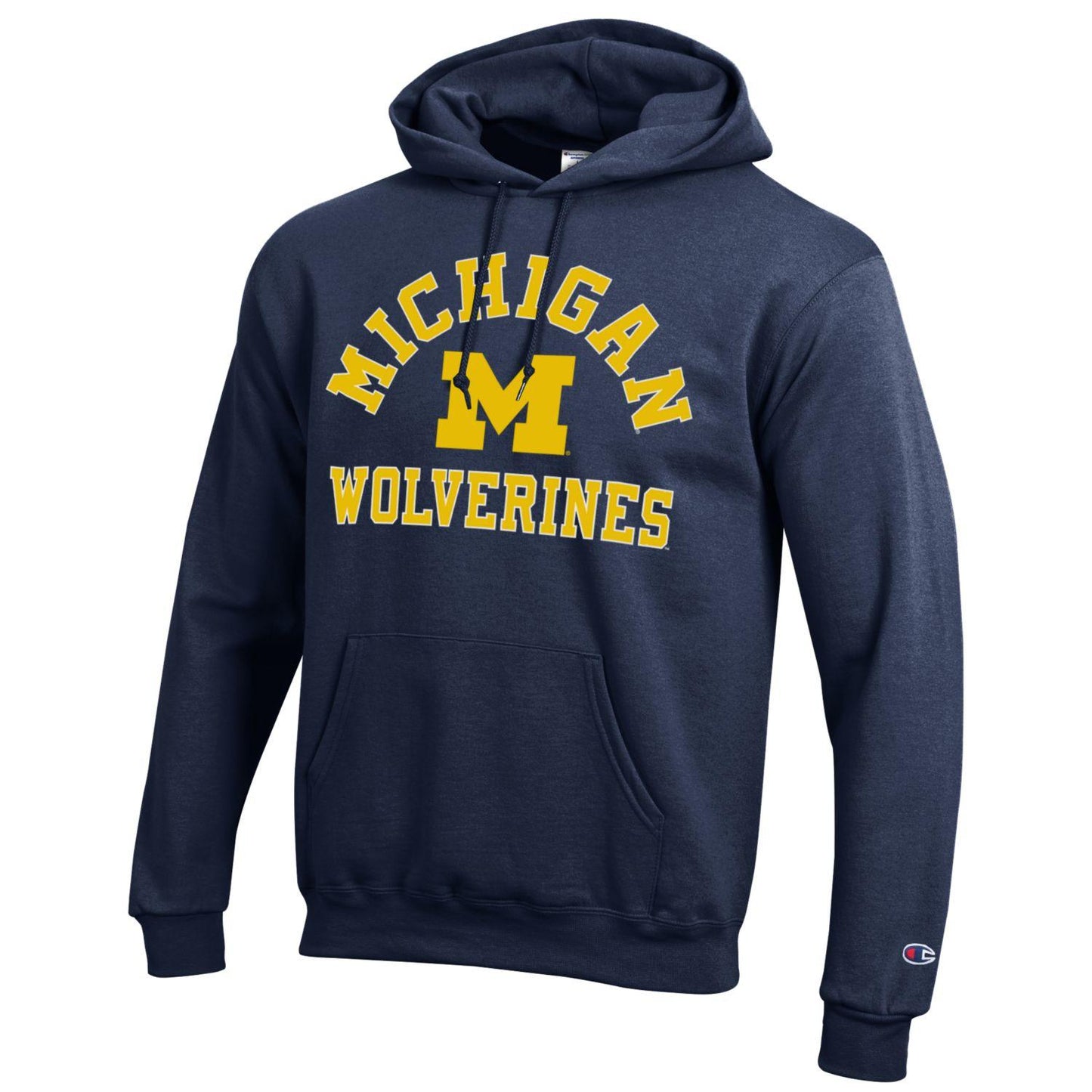 Men's Michigan Wolverines Navy Champion Powerblend Fleece Pullover Hoodie