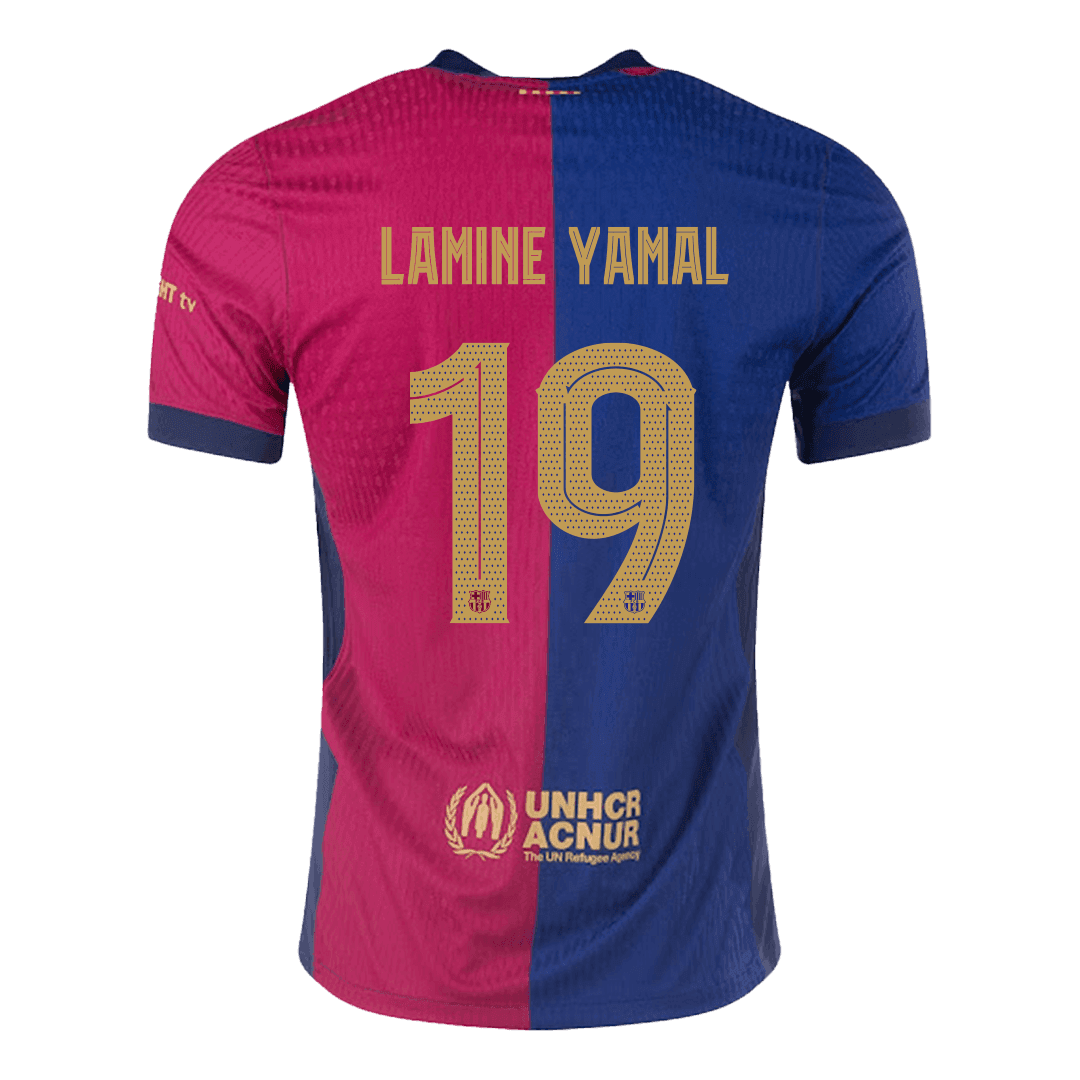 Player Version LAMINE YAMAL #19 Barcelona Home Football Shirt 2024/25 - UCL