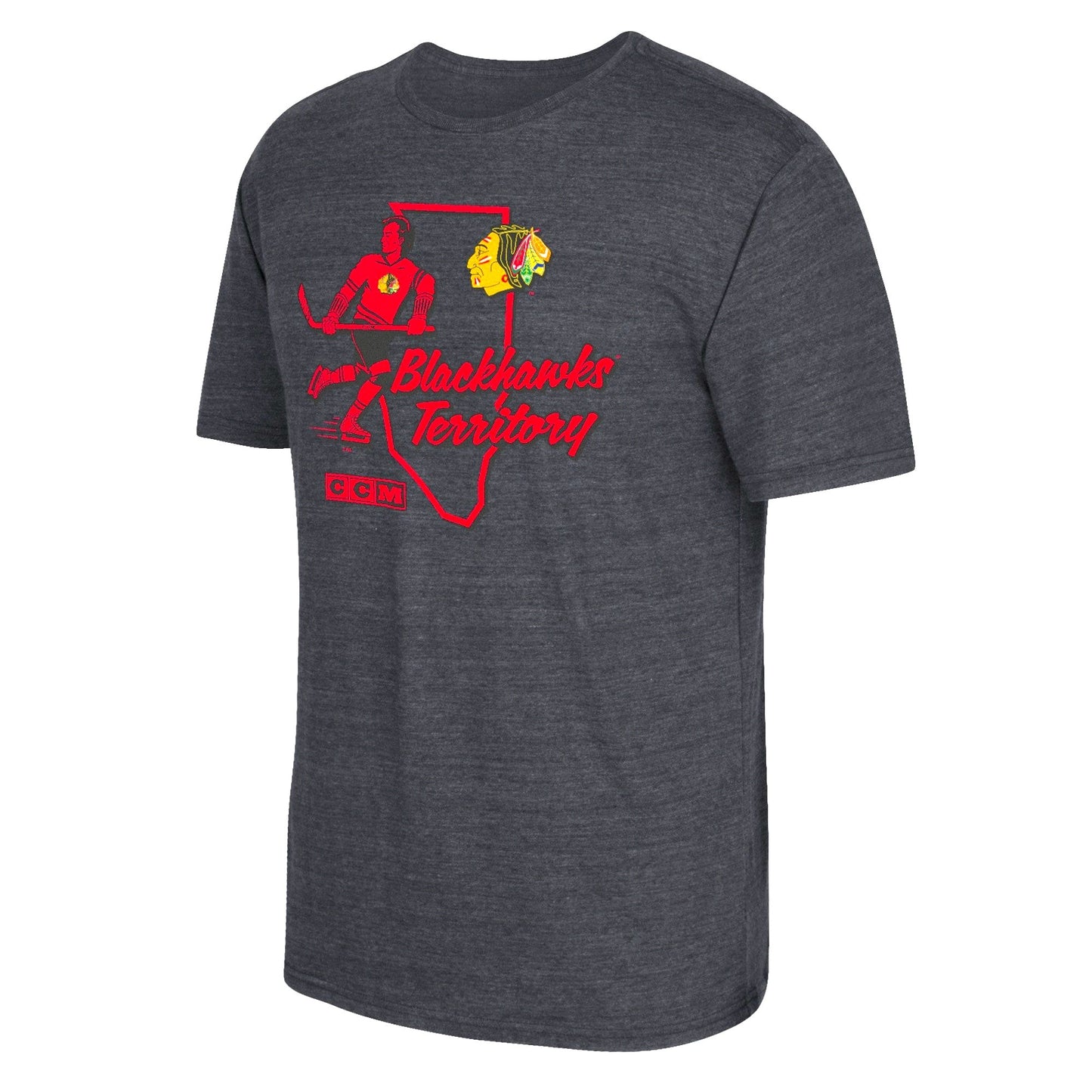 Mens CCM Chicago Blackhawks Triblend Territorial Tee