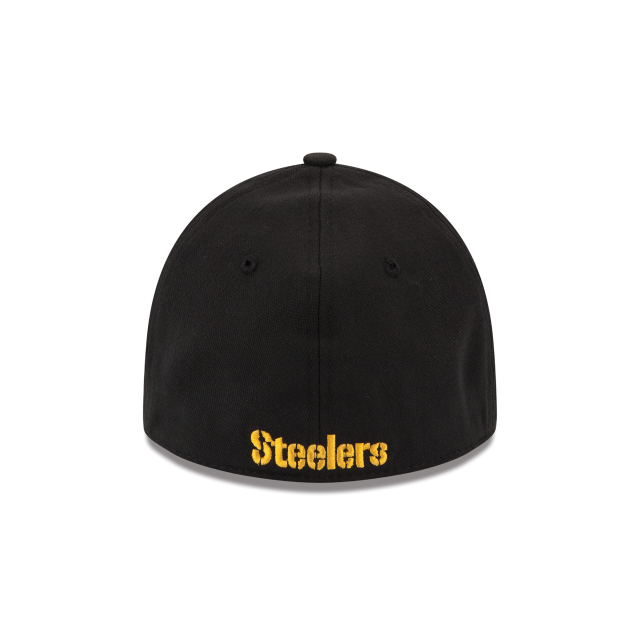 Men's Pittsburgh Steelers New Era Black Team Classic 39THIRTY Flex Hat