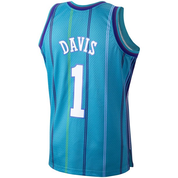 Men's Baron Davis Charlotte Hornets Teal 1999-2000 Swingman Replica Jersey By Mitchell & Ness