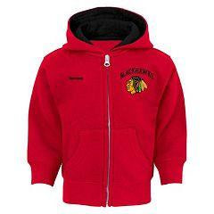 NHL Chicago Blackhawks Toddler Reebok Pledge Red Full Zip Hoodie