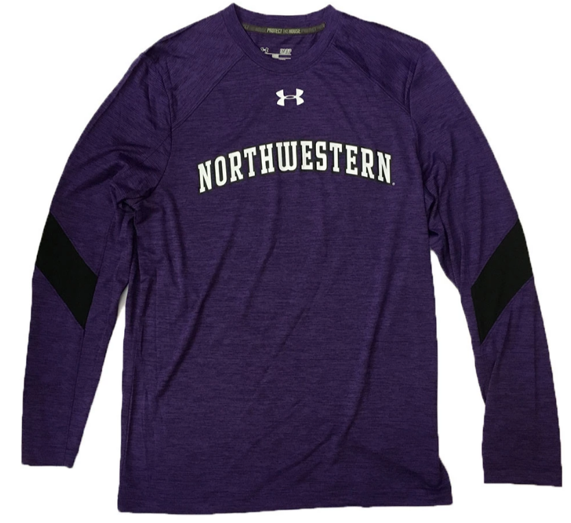Men's Under Armour Northwestern Wildcats Sideline Training HeatGear Purple Long Sleeve T-Shirt
