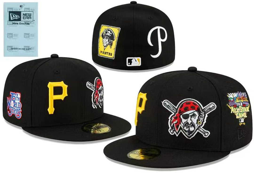 Men's Pittsburgh Pirates New Era Black Patch Pride 59FIFTY Fitted Hat