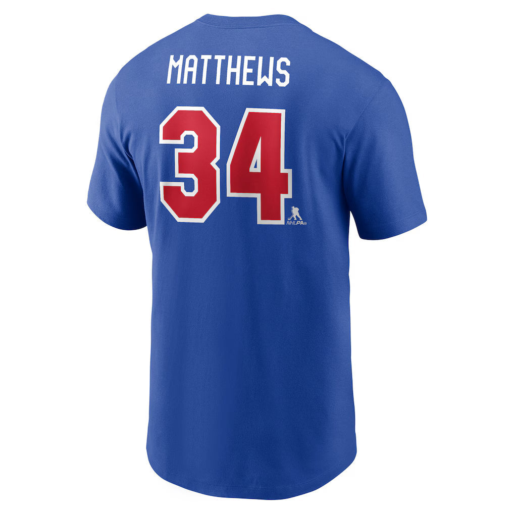 Men's Nike Auston Matthews Royal USA Hockey 2026 Name & Number T-Shirt