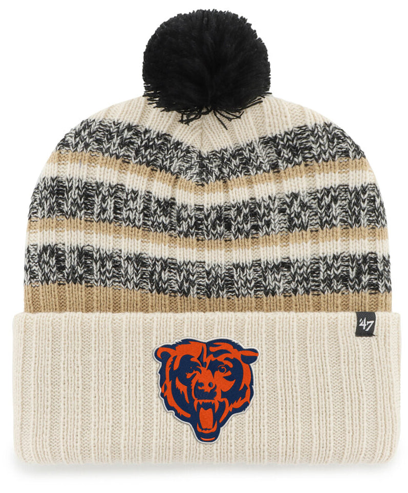 Chicago Bears 47 Natural Tavern Cuffed Pom Knit Hat