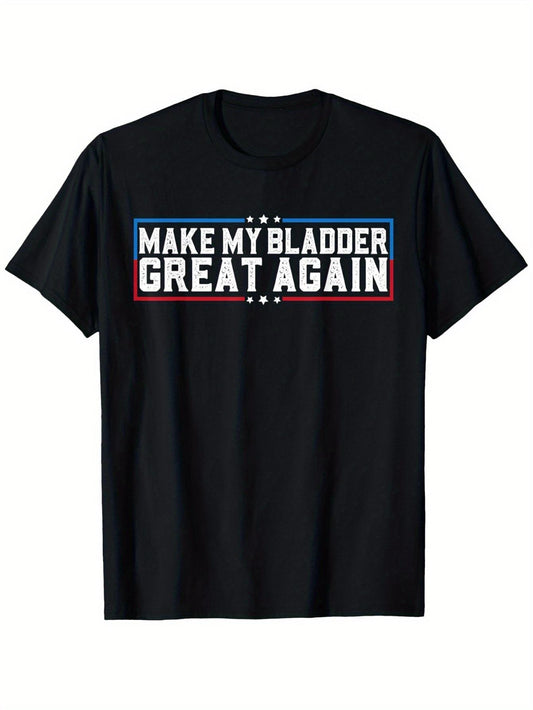 Funny Bladder Surgery Recovery T-Shirt - Make My Bladder Great Again Medical Humor Tee - Heavyweight 180gsm Cotton Post-Surgery Gift for Men & Women (S-XXXL) - Bladder Print Urinary Tract Surgery Present, Casual Wear