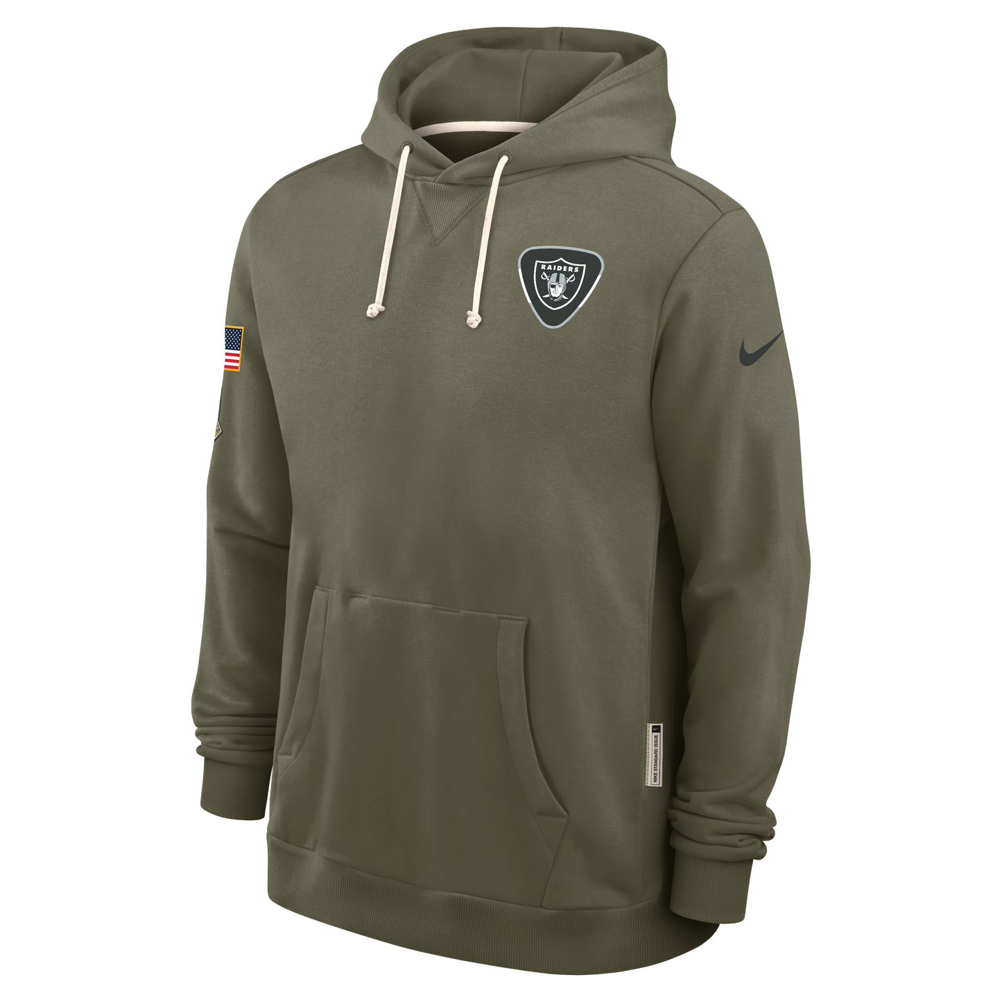 Men's Las Vegas Raiders Nike Olive Green 2025 Salute To Service Club Pullover Hoodie