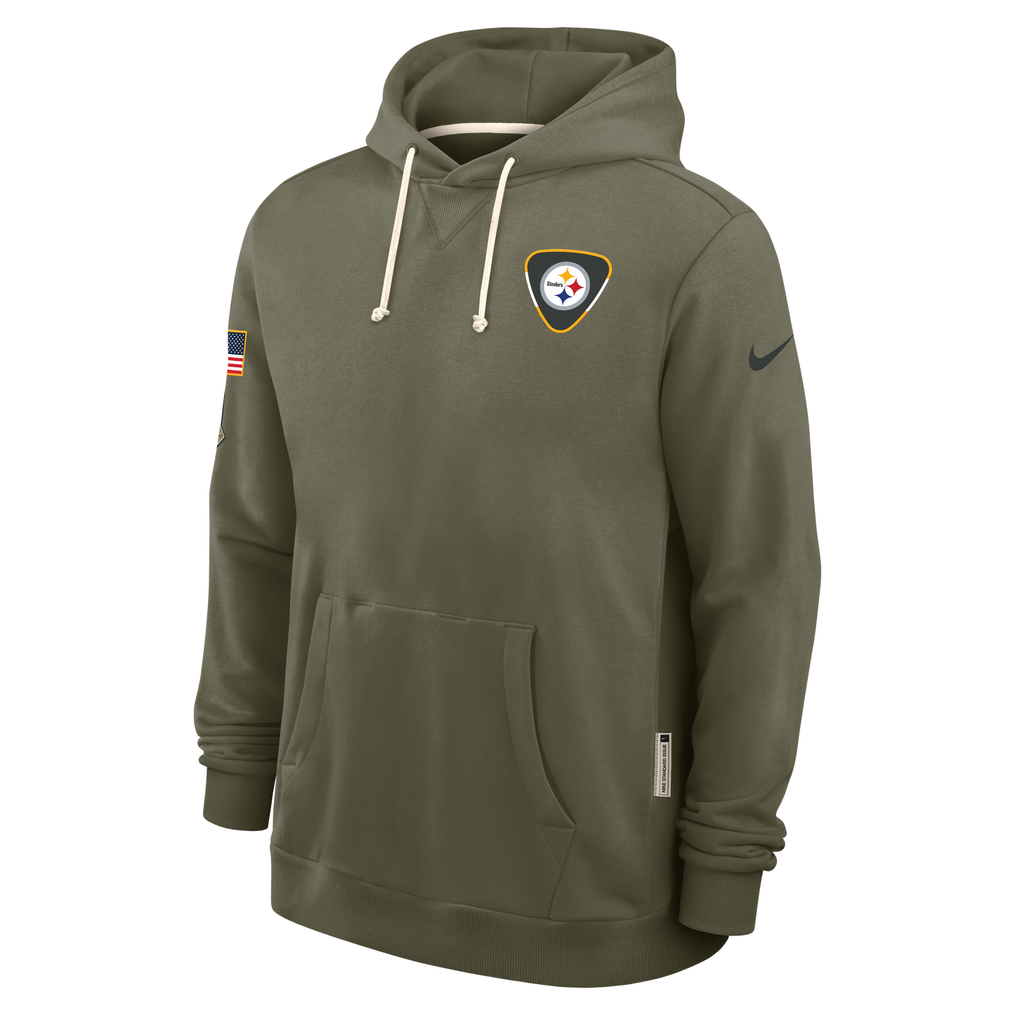 Men's Pittsburgh Steelers Nike Olive Green 2025 Salute To Service Club Pullover Hoodie