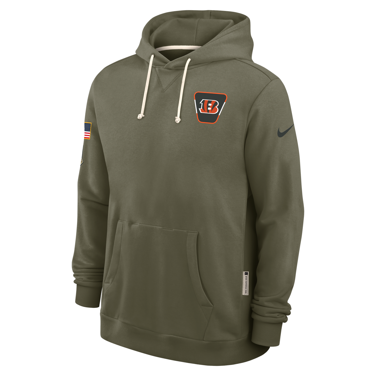 Men's Cincinnati Bengals Nike Olive Green 2025 Salute To Service Club Pullover Hoodie