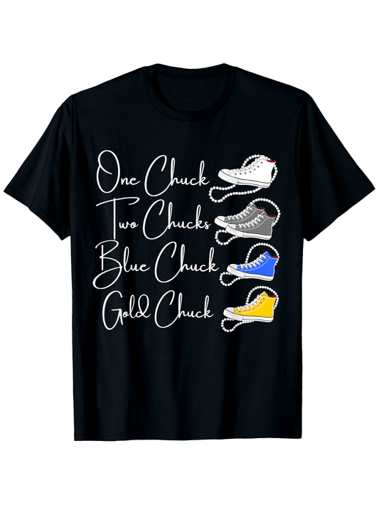 Men'S & Women'S Chuck & Pearl Divine Nine Graphic T-Shirt - 100% Casual Short Sleeve Round Neck Tee with One Chuck Two Chucks Blue Chuck Golden Chuck Print & Sneaker Design, S-XXXL Sizes for Casual Attire, All-Season Comfort