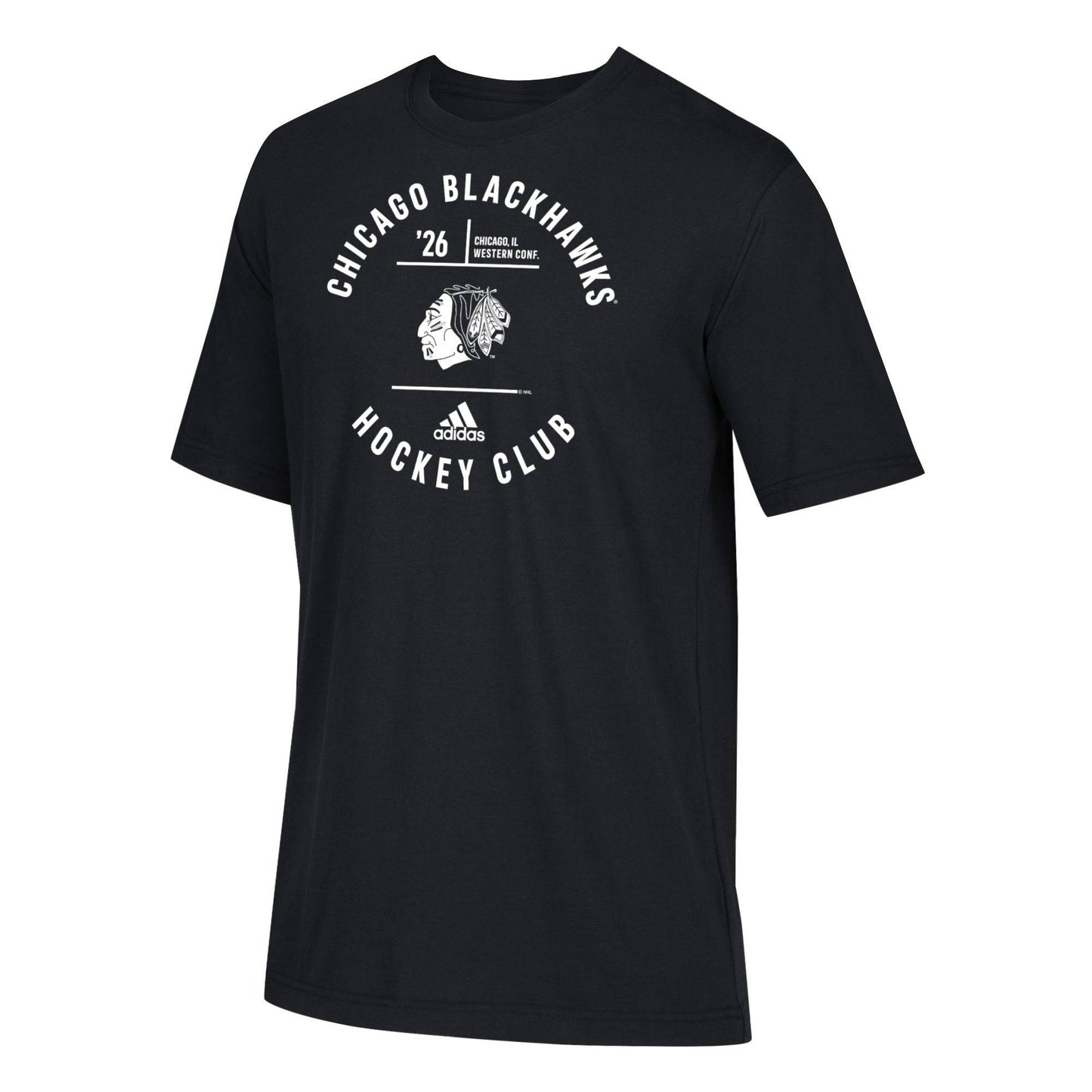 Mens Chicago Blackhawks Hockey Club Premium Adidas Black Tee