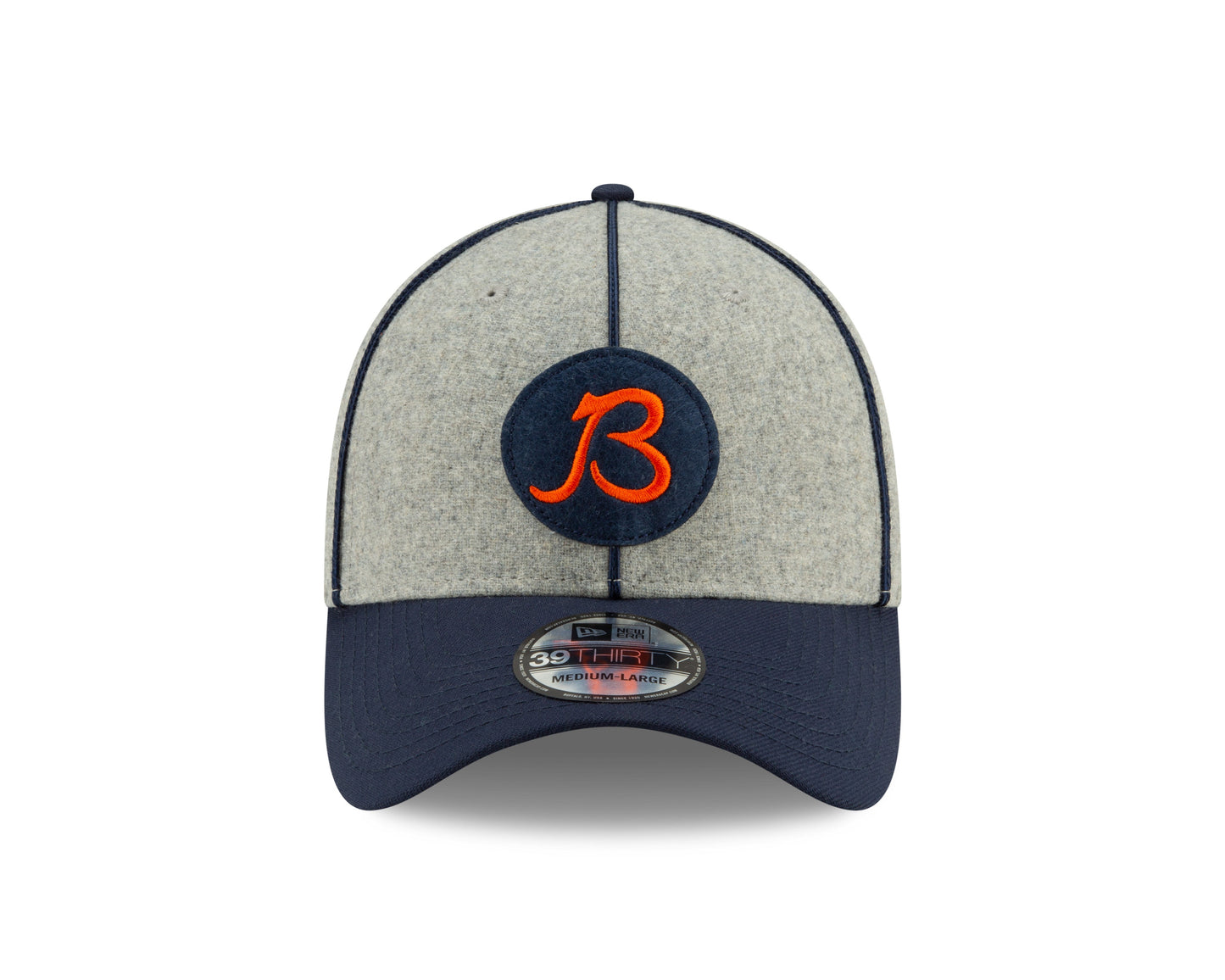 Chicago Bears 2019 Established Collection Sideline 1920 Home "B" Logo Gray/Navy 39THIRTY Flex Hat