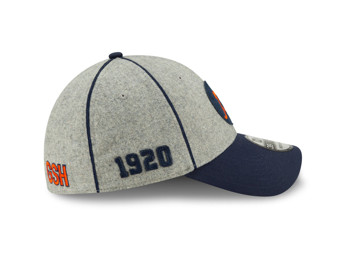 Chicago Bears 2019 Established Collection Sideline 1920 Home "B" Logo Gray/Navy 39THIRTY Flex Hat