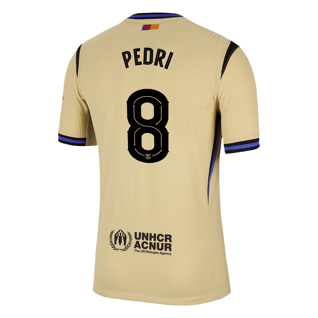 Player Version PEDRI #8 Barcelona Away Football Shirt 2025/26 Yellow - UCL