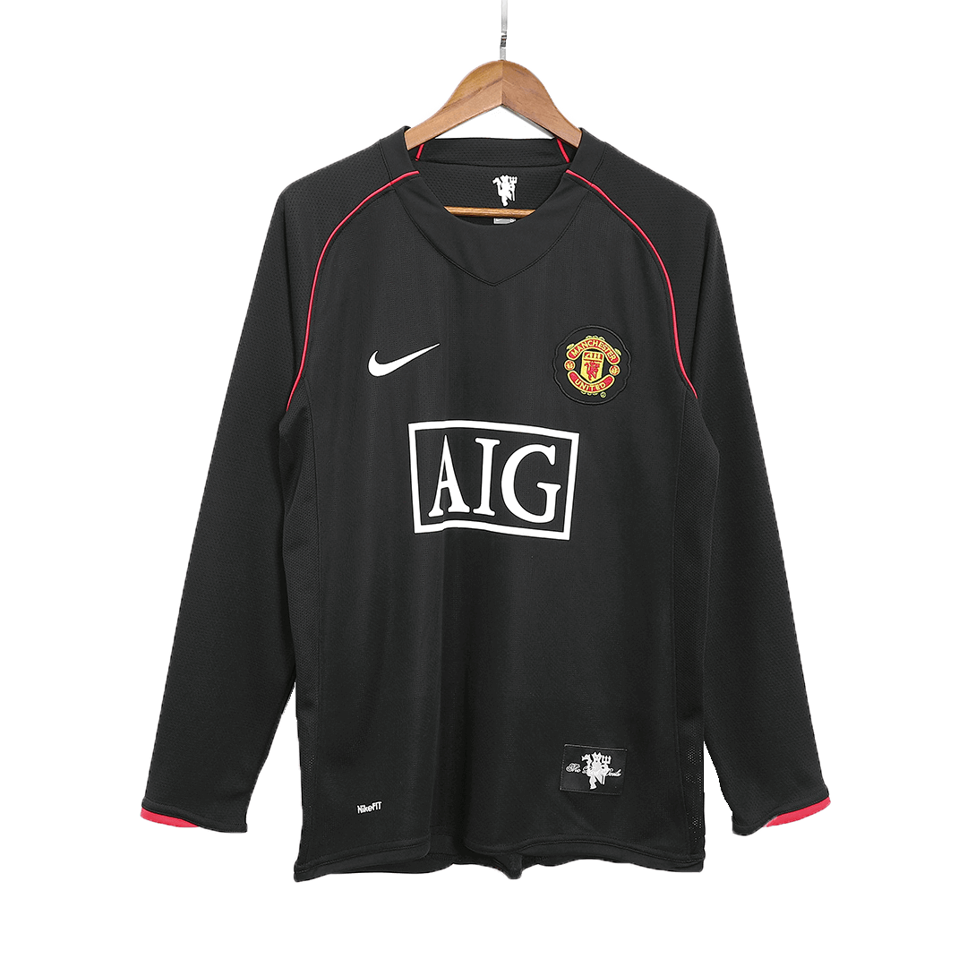 Retro 2007/08 Manchester United Away Long Sleeve Football Shirt