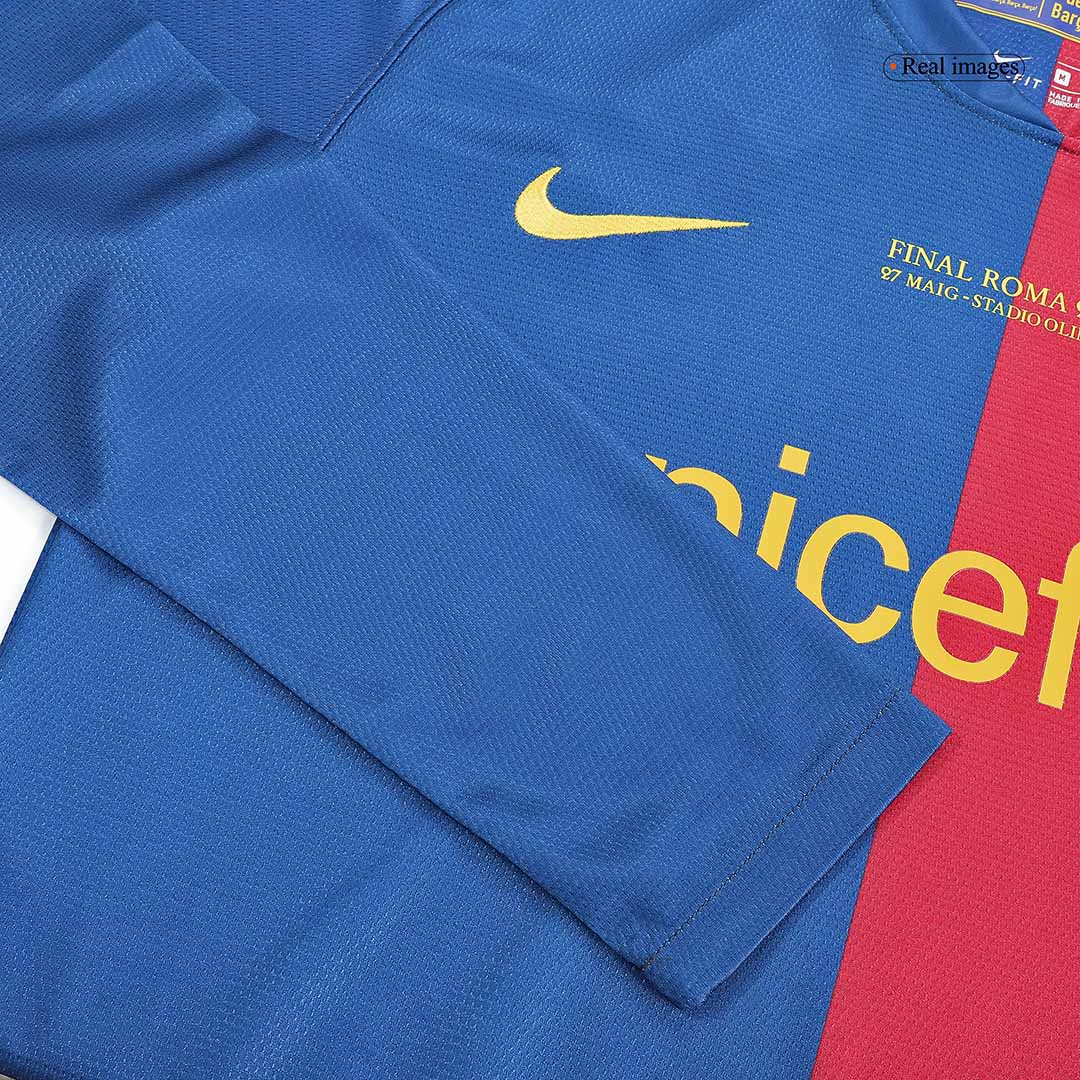Retro MESSI #10 2008/09 Barcelona Home Long Sleeve Football Shirt - UCL Final
