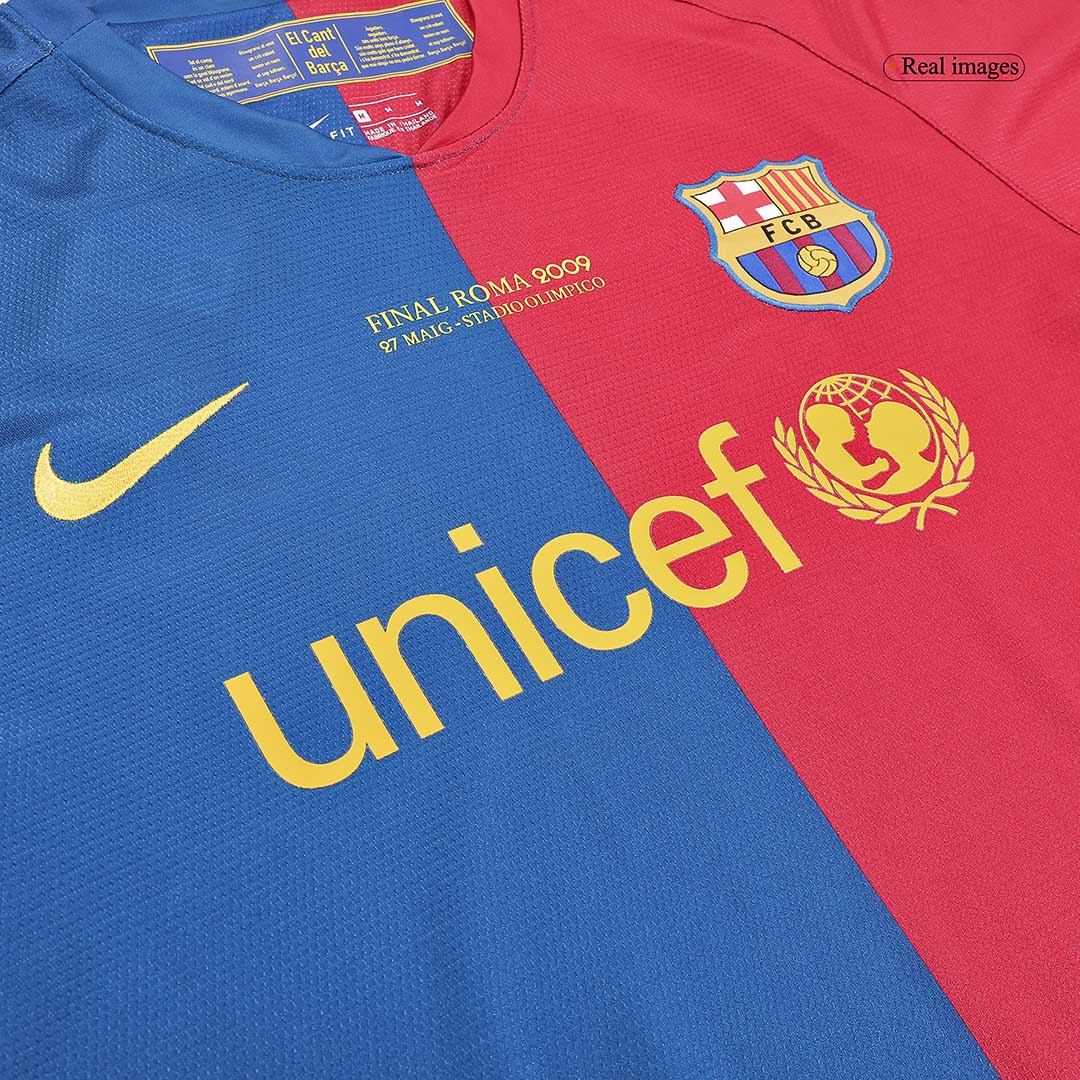 Retro MESSI #10 2008/09 Barcelona Home Long Sleeve Football Shirt - UCL Final