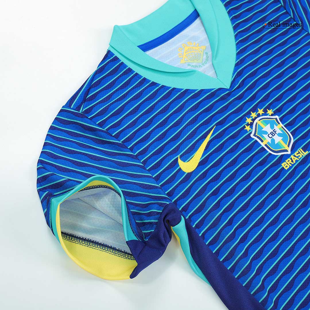 Kid's Brazil Away Football Shirt Kit(Jersey+Shorts+Socks) Copa America 2024