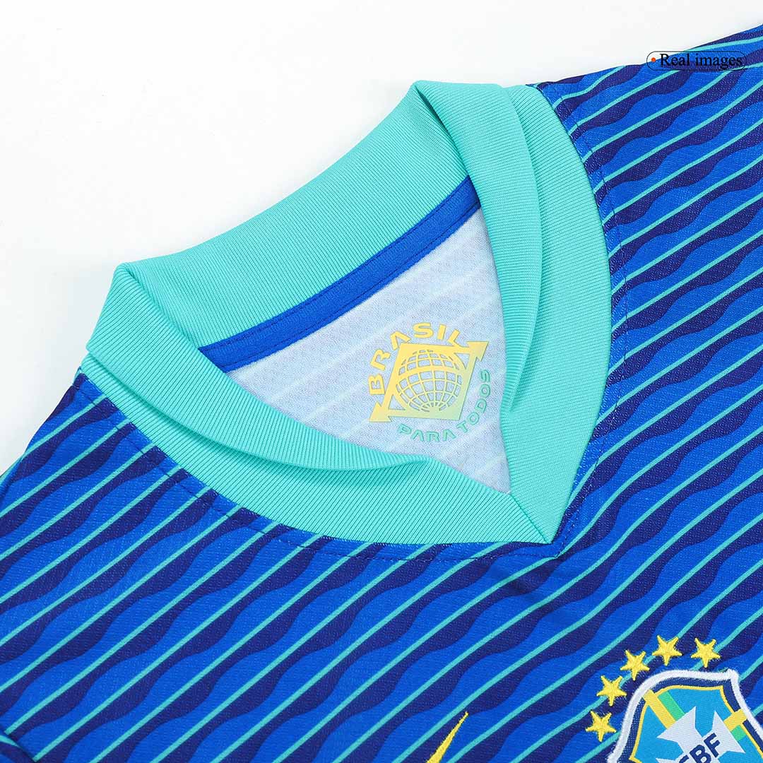 Kid's Brazil Away Football Shirt Kit(Jersey+Shorts+Socks) Copa America 2024
