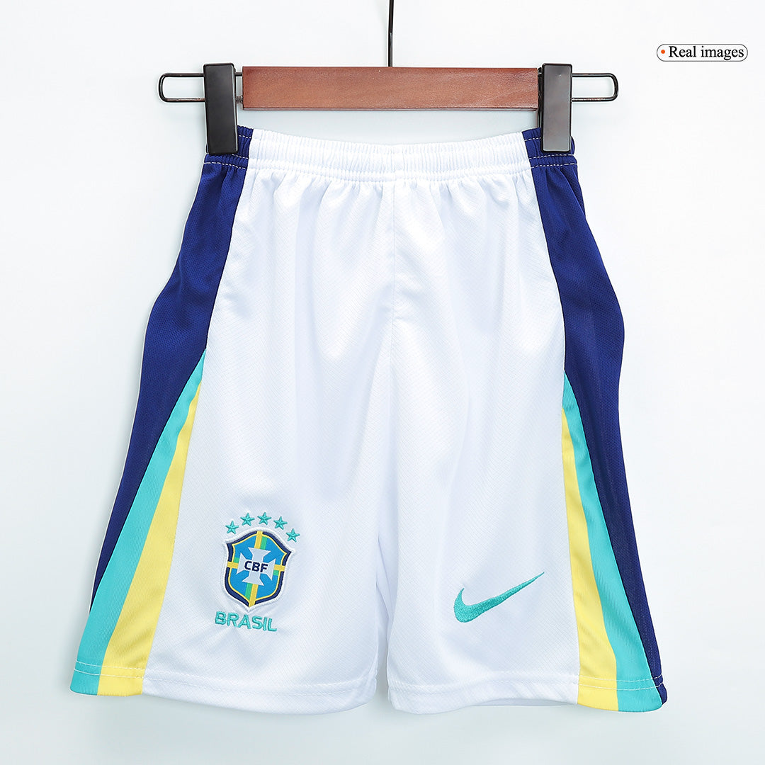 Kid's Brazil Away Football Shirt Kit(Jersey+Shorts+Socks) Copa America 2024