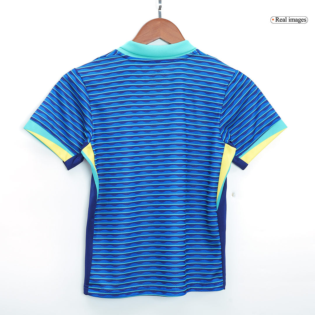 Kid's Brazil Away Football Shirt Kit(Jersey+Shorts+Socks) Copa America 2024