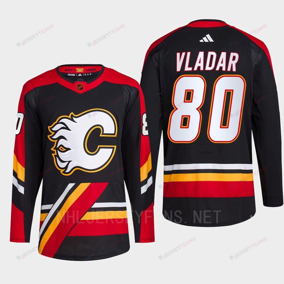Dan Vladar 80 Reverse Retro 2.0 2022 Calgary Flames Black Jersey Primegreen