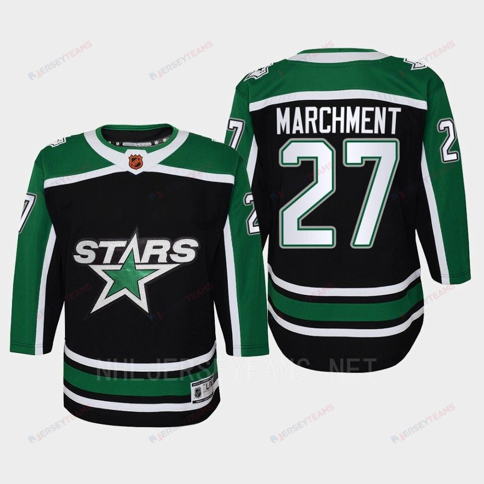Dallas Stars 27 Mason Marchment Reverse Retro Black Equipment, Youth
