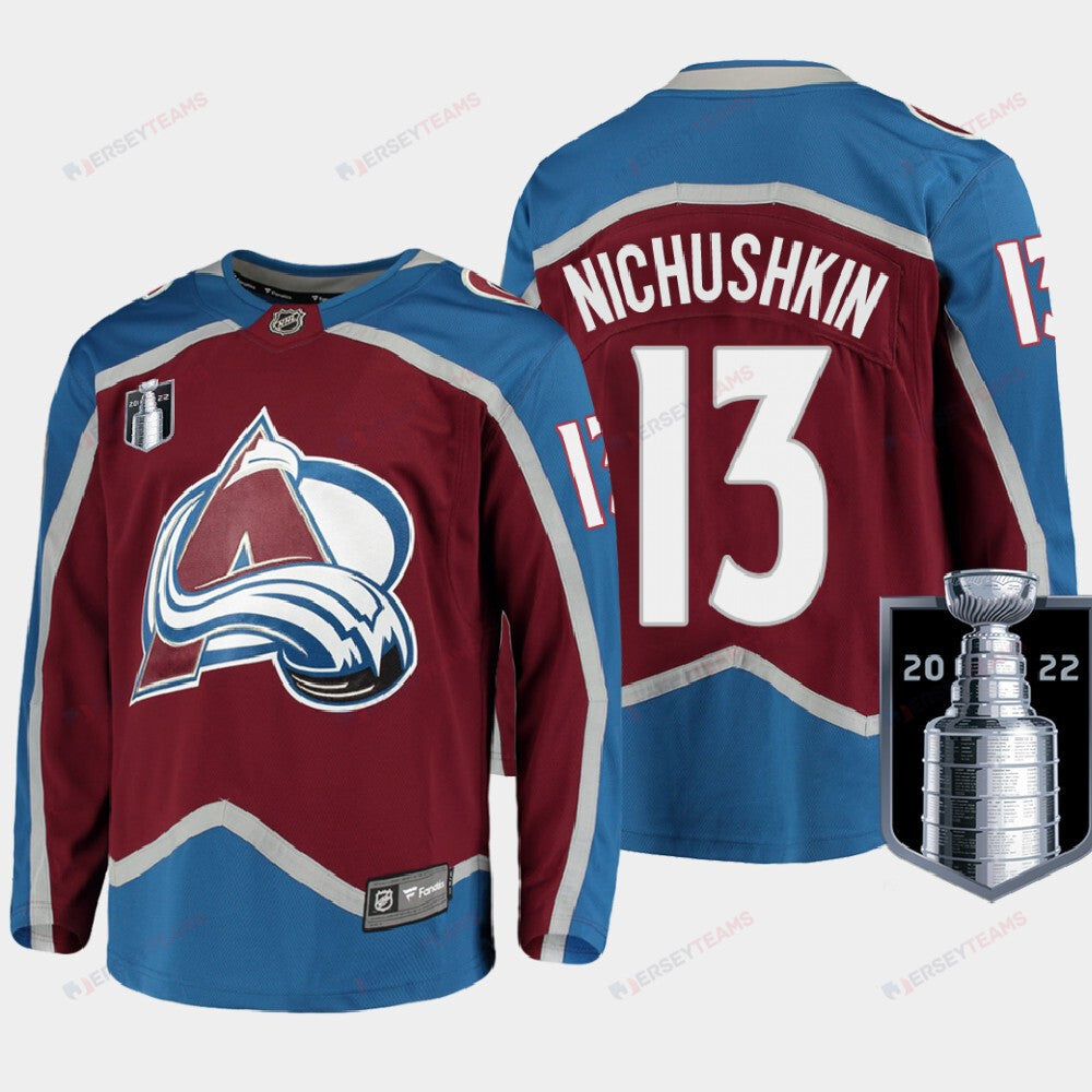Colorado Avalanche 13 Valeri Nichushkin Stanley Cup Final Burgundy Equipment Home Jersey