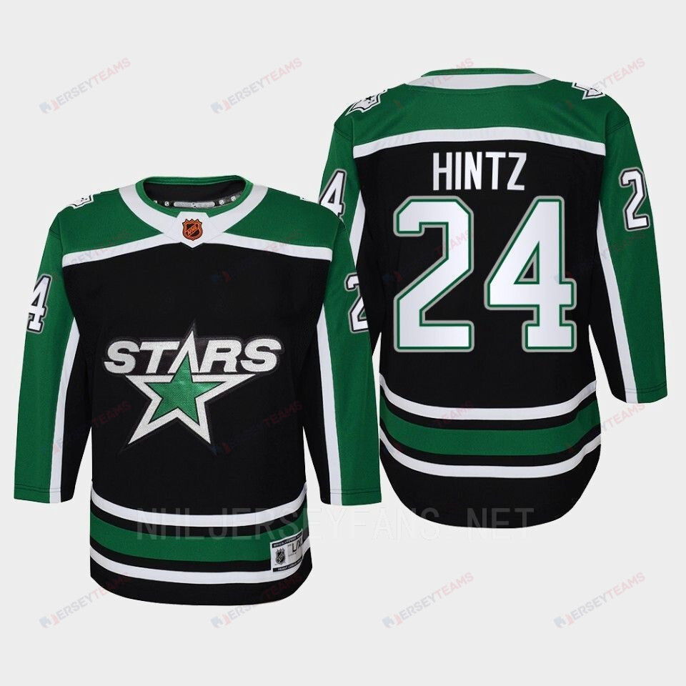 Dallas Stars 24 Roope Hintz Reverse Retro Black Equipment, Youth