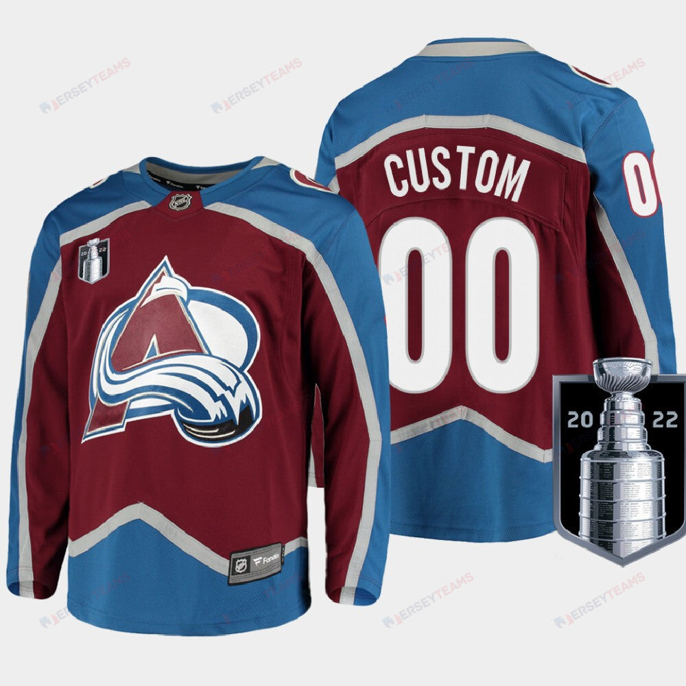 Colorado Avalanche 00 Custom Stanley Cup Final Burgundy Equipment Home Jersey