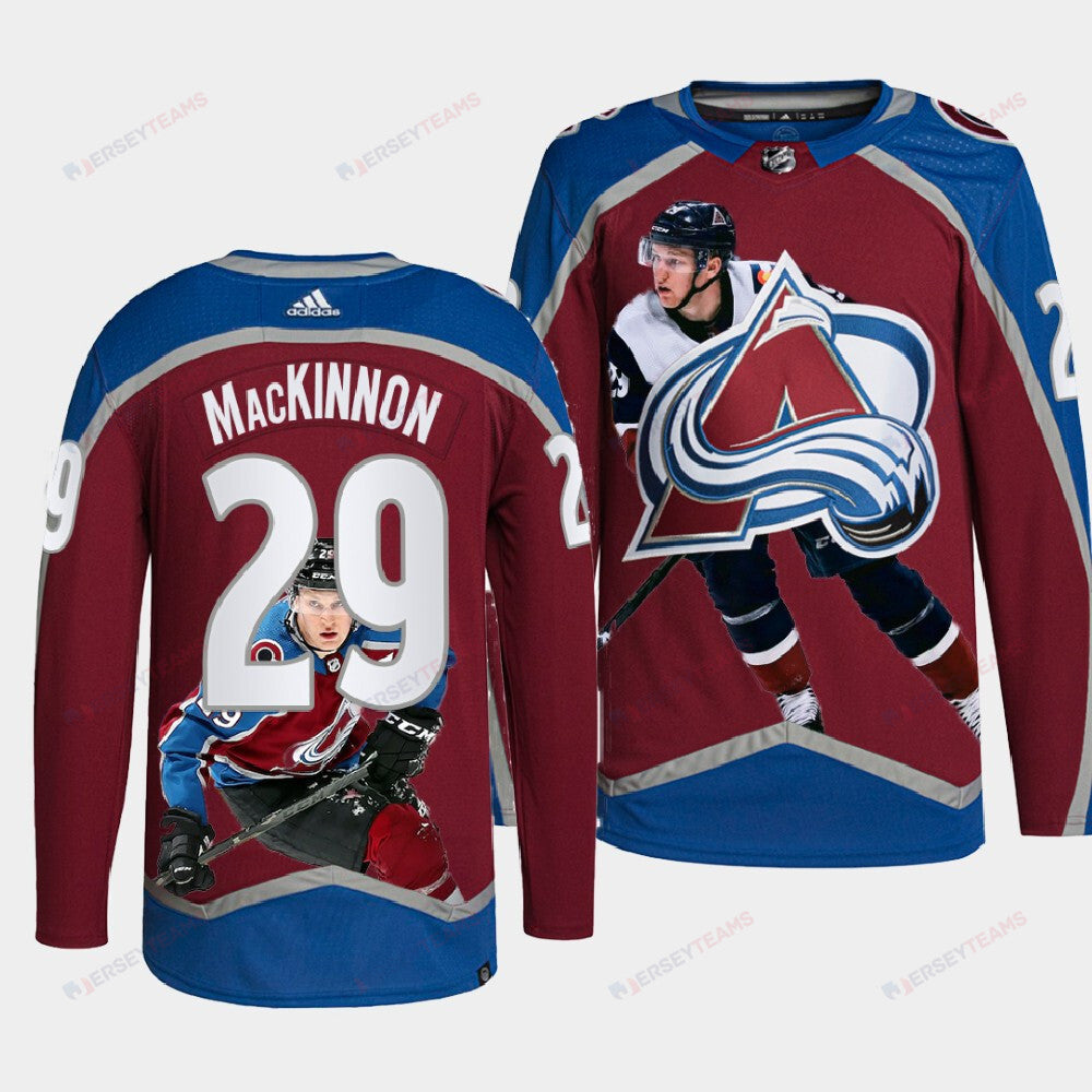 Colorado Avalanche 29 Nathan MacKinnon Stanley Cup Playoffs Burgundy Equipment Jersey Special