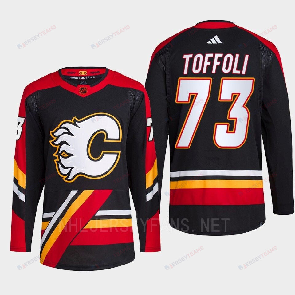 Tyler Toffoli 73 Reverse Retro 2.0 2022 Calgary Flames Black Jersey Primegreen