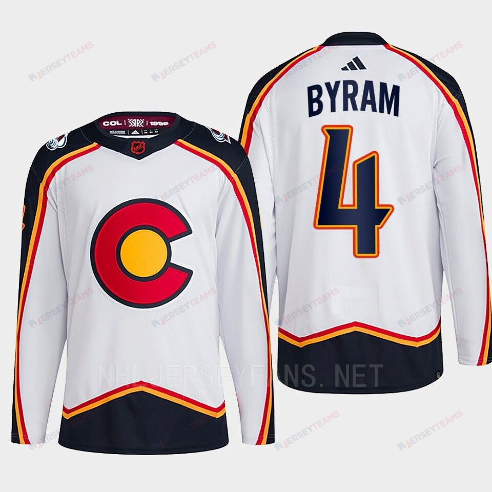 Bowen Byram 4 Reverse Retro 2.0 2022 Colorado Avalanche White Jersey Primegreen