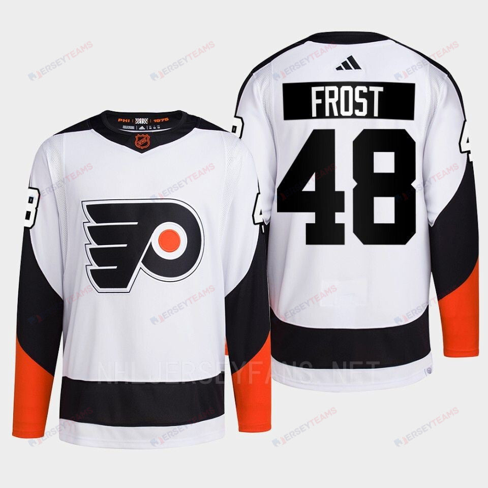 Philadelphia Flyers 2022 Reverse Retro 2.0 Morgan Frost 48 White Primegreen Jersey Men's