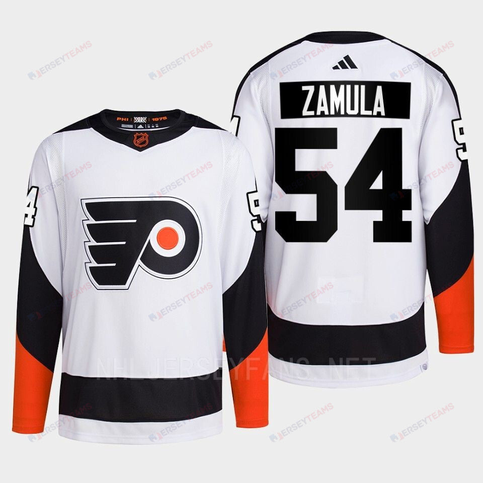Philadelphia Flyers 2022 Reverse Retro 2.0 Egor Zamula 54 White Primegreen Jersey Men's